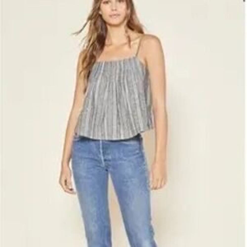 OuterKnown Women's Tides Blue/White Striped Spagetti Striped Tank‎ Top Size XS